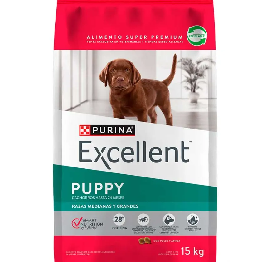 Excellent Cachorros (0 A 12 Meses)^Purina ® Cachorros Razas Medianas y Grandes 15kg