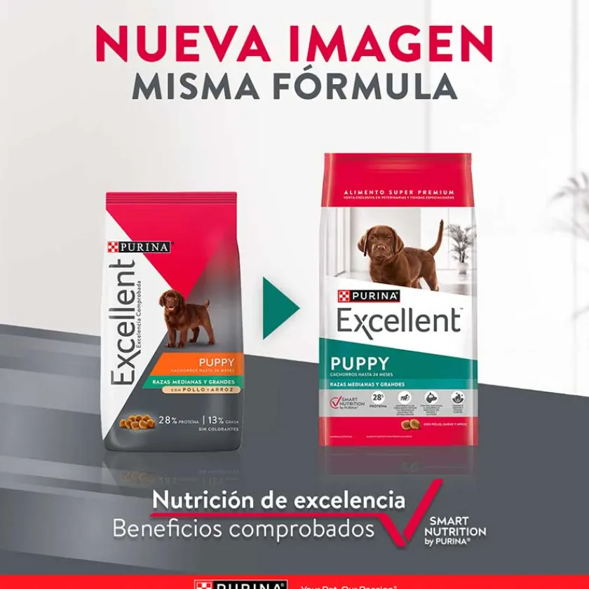 Excellent Cachorros (0 A 12 Meses)^Purina ® Cachorros Razas Medianas y Grandes 15kg