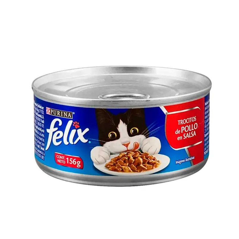 Felix - Purina Húmedos^Purina felix lata para gato trocitos de pollo en salsa 156 gr