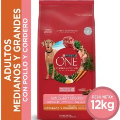 Purina One Adultos (1 A 7 Años)^PURINA® ONE® Adulto Mediano y Grande Pollo y Cordero 12kg