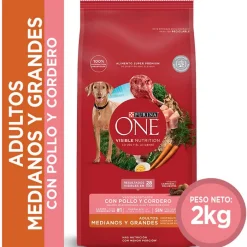 Purina One Adultos (1 A 7 Años)^PURINA® ONE® Adulto Mediano y Grande Pollo y Cordero 2kg