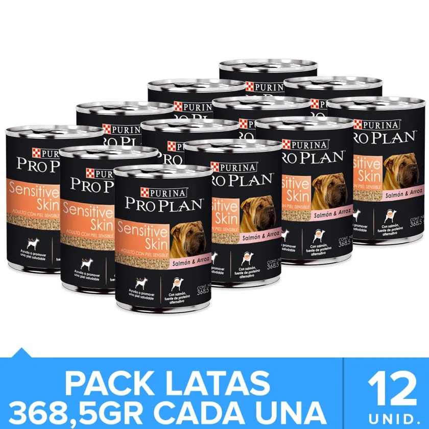 Pro Plan - Purina Húmedos^Purina Pro Plan Adult Sensitive Salmón y Arroz 368.5gr Pack 12 Unidades