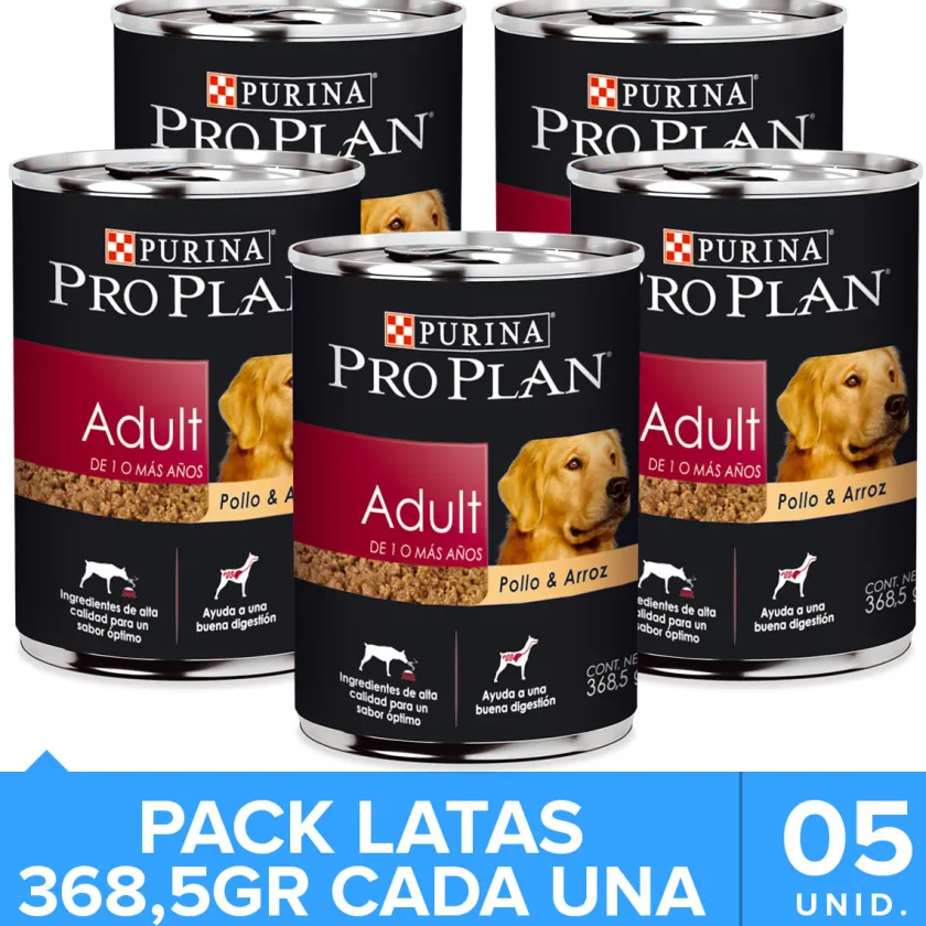 Pro Plan - Purina Húmedos^Purina Pro Plan Perro Adulto Lata 368.5gr Pack 5 unidades