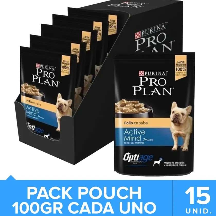 Pro Plan - Purina Húmedos^Purina Pro Plan Pouch Active Mind 7+ 100gr Pack 15 unidades