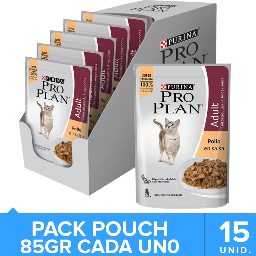Pro Plan - Purina Húmedos^Purina Pro Plan Pouch Adult Cat Pollo en Salsa 85gr Pack 15 Unidades