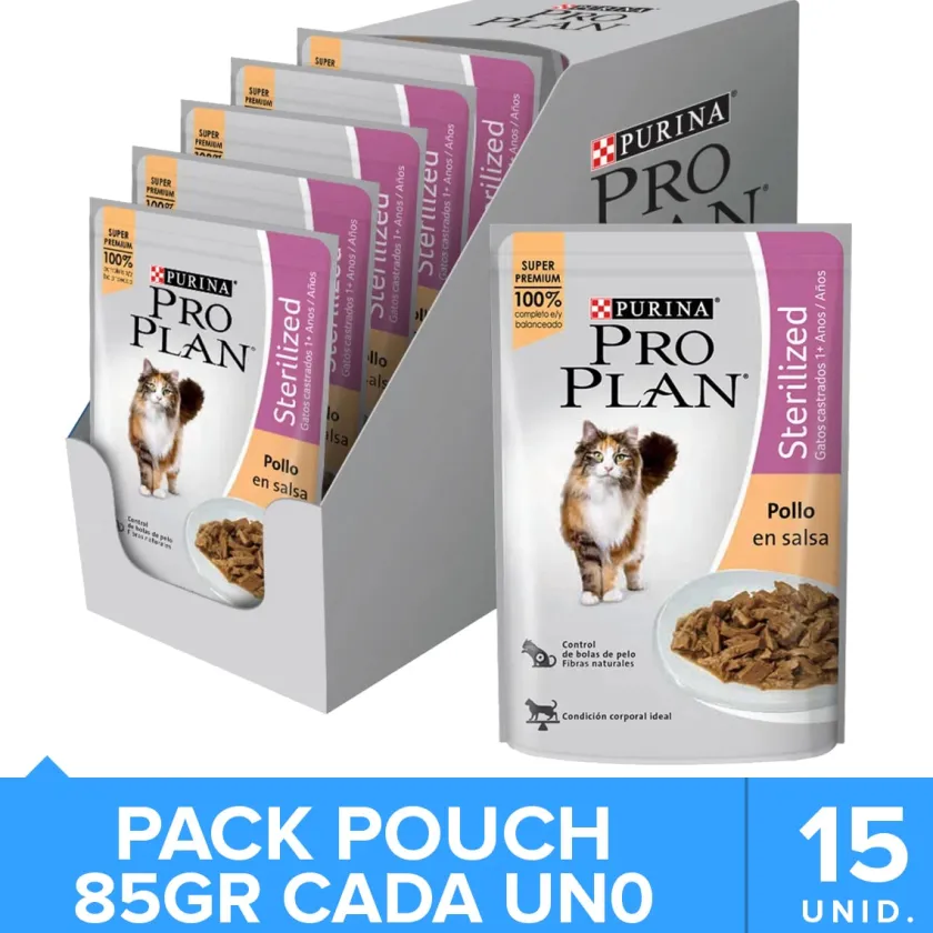 Pro Plan - Purina Húmedos^Purina Pro Plan Pouch Sterilized Cat Pollo en Salsa 85gr Pack 15 unidades