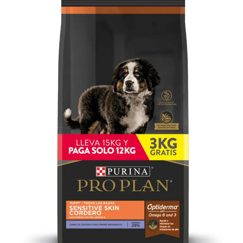 Pro Plan - Purina Cachorros (0 A 12 Meses)^Purina Pro Plan Puppy Sensitive Skin Cordero con OptiDerma 12 kg + 3 kg