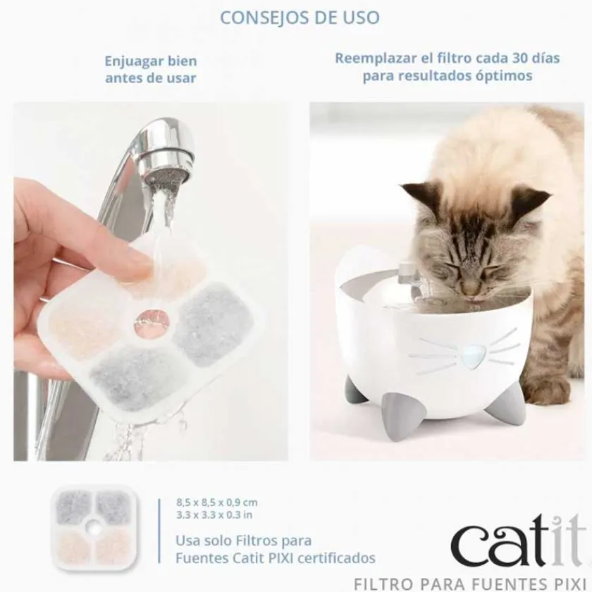 Cat it Comederos Y Fuentes De Agua^Repuestos de Filtros para Fuentes Catit PIXI 6un