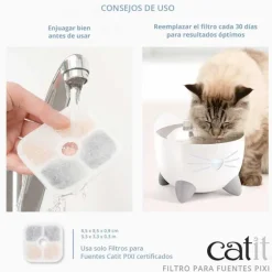 Cat it Comederos Y Fuentes De Agua^Repuestos de Filtros para Fuentes Catit PIXI 3un