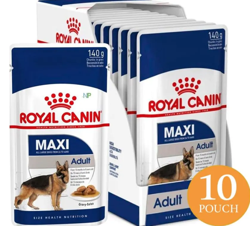Royal Canin Húmedos^Maxi Adulto Pouch 140gr x 10 unidades