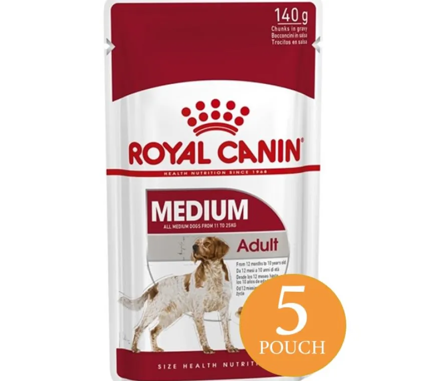 Royal Canin Húmedos^Medium Adulto Pouch 140gr x 5 unidades