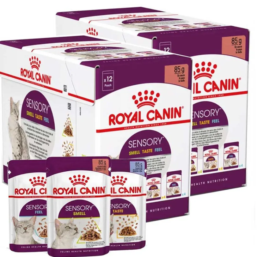 Royal Canin Húmedos | Galletas^Pouch pack Sensory Mix 85 grs x 12