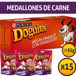 Galletas Y Snacks^Snacks para perros DOGUITOS® Medallones de carne 65gr Pack 15 Unidades