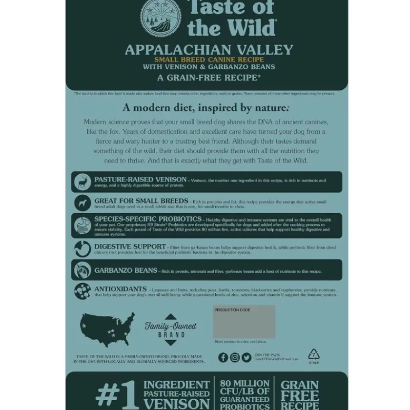 Taste Of The Wild Adultos (1 A 7 Años)^Dog Appalachian Valley Small 2kg