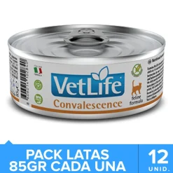 Vet Life Alimentación Medicada^Cat Convalescence Lata 85gr Pack 12 Unidades