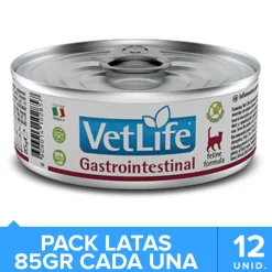 Vet Life Alimentación Medicada^Cat Gastro Intestinal Lata 85gr Pack 12 Unidades