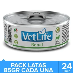 Vet Life Alimentación Medicada^Cat Renal Lata 85gr PACK 24 Unidades