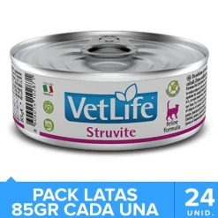 Vet Life Alimentación Medicada^Cat Urinary Struvite Lata 85gr Pack 24 Unidades