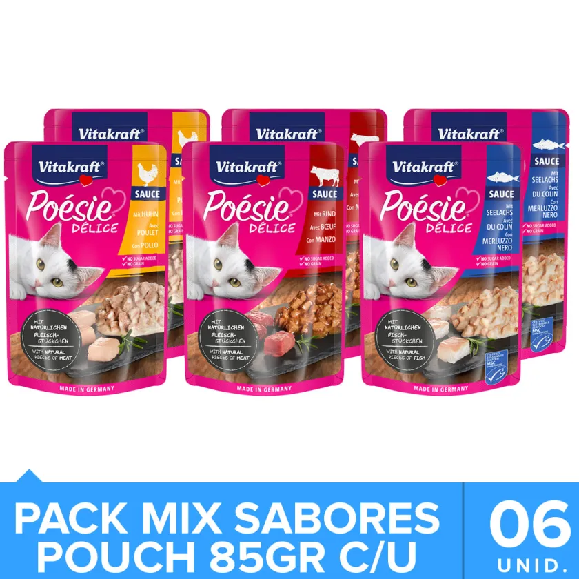 Vitakraft Húmedos^Cat Snack Poesi Delice Degustación con 6 Unidades