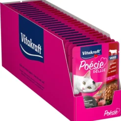 Vitakraft Húmedos | Galletas^Cat Snack Poesi Delice Sabor Carne 85gr PACK 23 Unidades