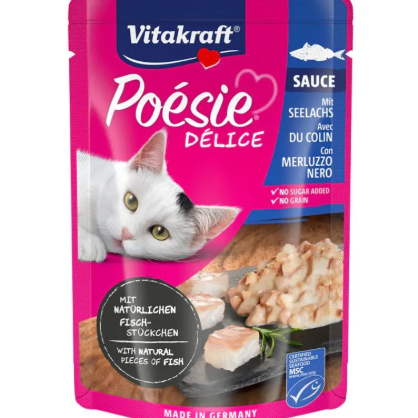 Vitakraft Húmedos | Galletas^Cat Snack Poesi Delice Sabor Pescado 85gr PACK 23 Unidades