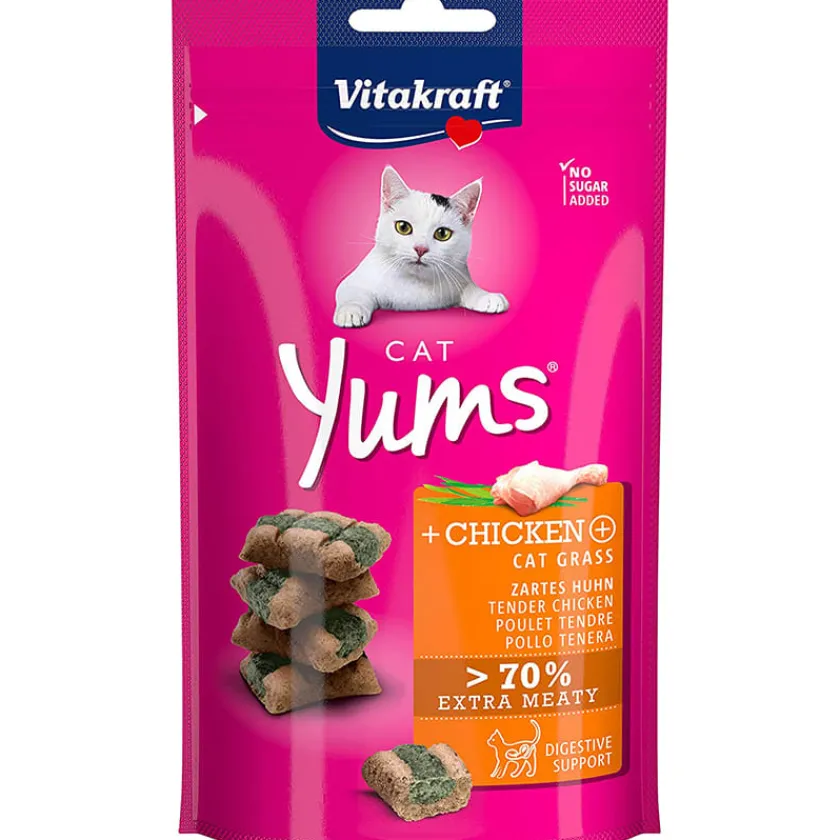 Vitakraft Galletas^Cat Yums Pollo y Hierba Gatera 40gr