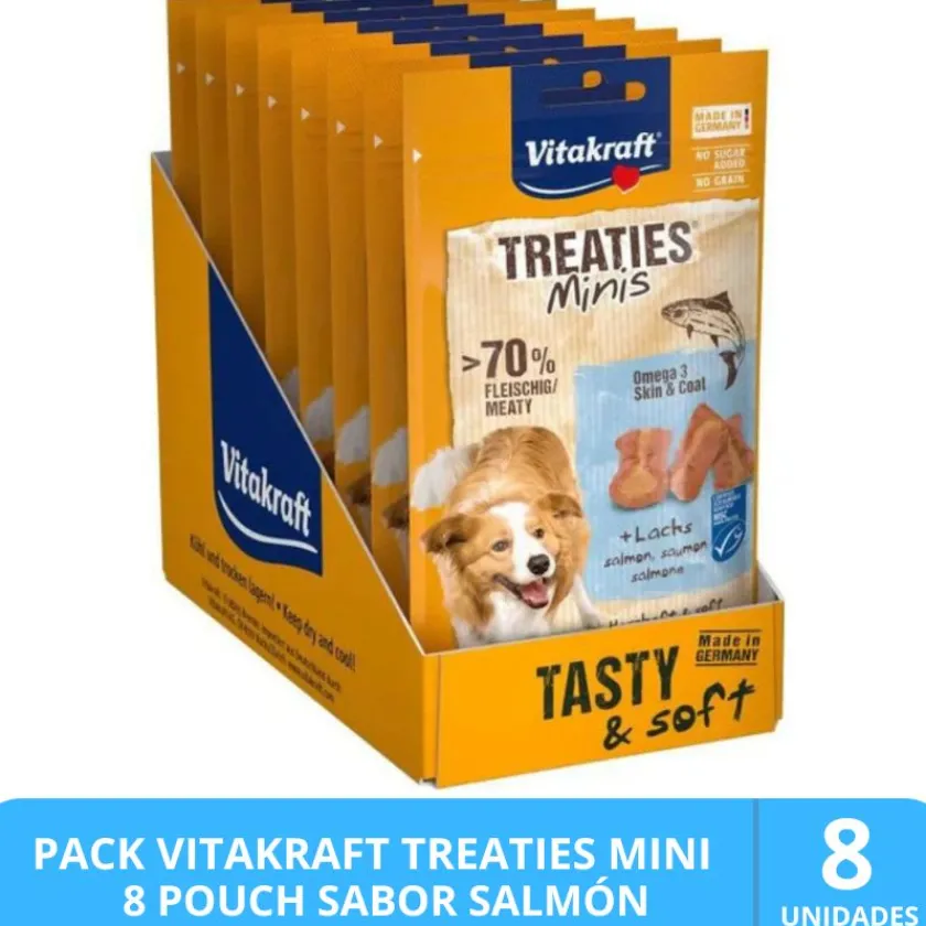Vitakraft Galletas Y Snacks^Treaties Mini sabor Salmón 48gr PACK 8 Unidades