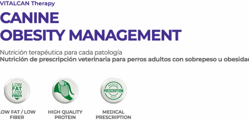 VitalCan Alimentación Medicada^Therapy Canine Obesity Management 2kg