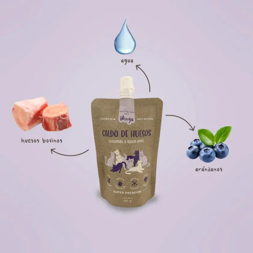 Winga Vitaminas Y Suplementos | Húmedos^Caldo de Huesos para Gatos 180gr
